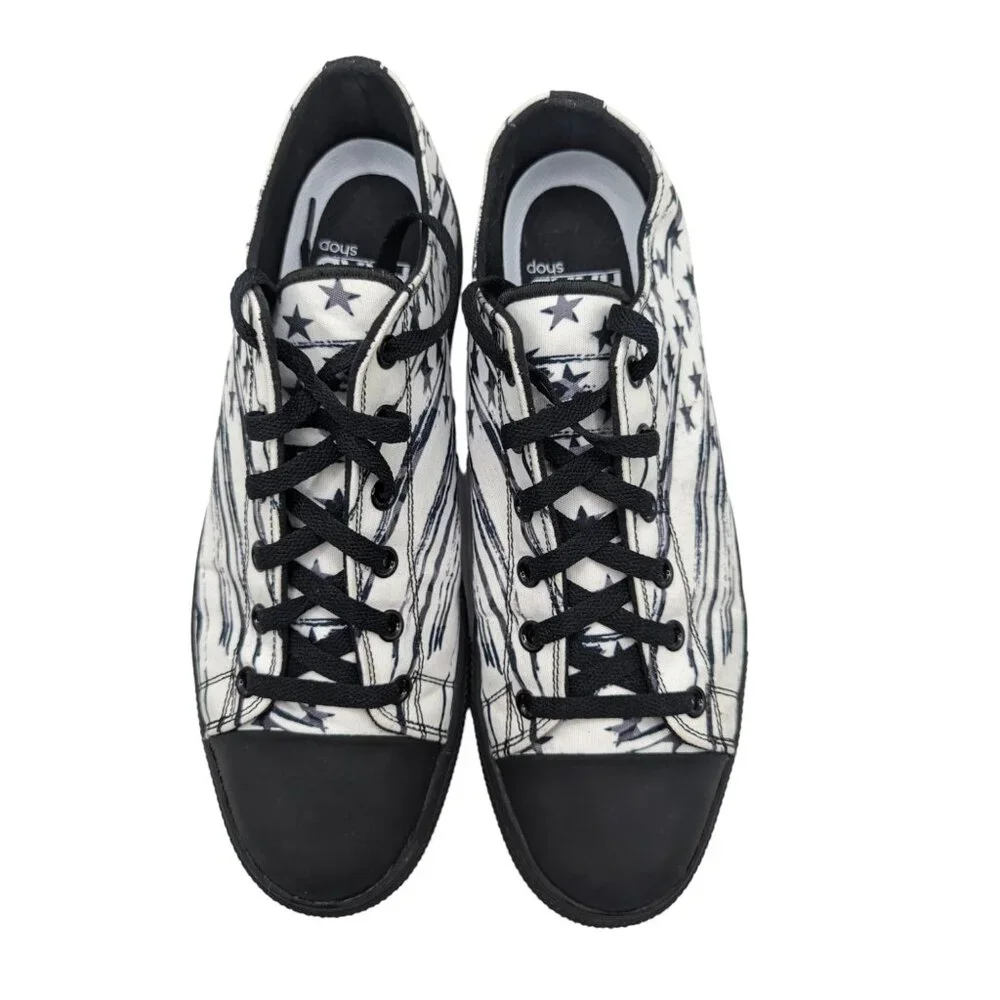 RAAD Shop Unisex Rock And Roll Black and White Stars and Stripes Low Top 12M